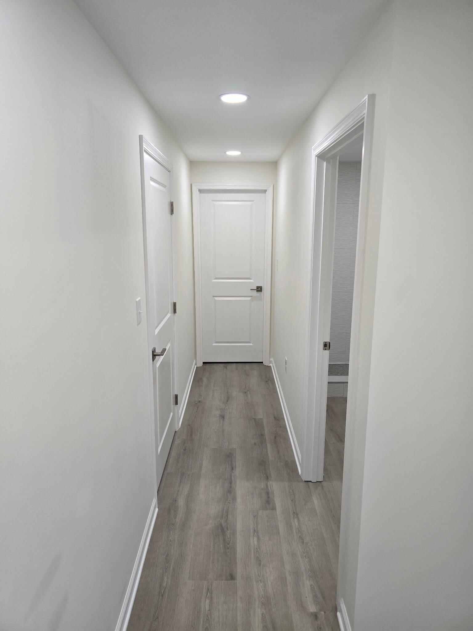 Finished hallway with painted walls
