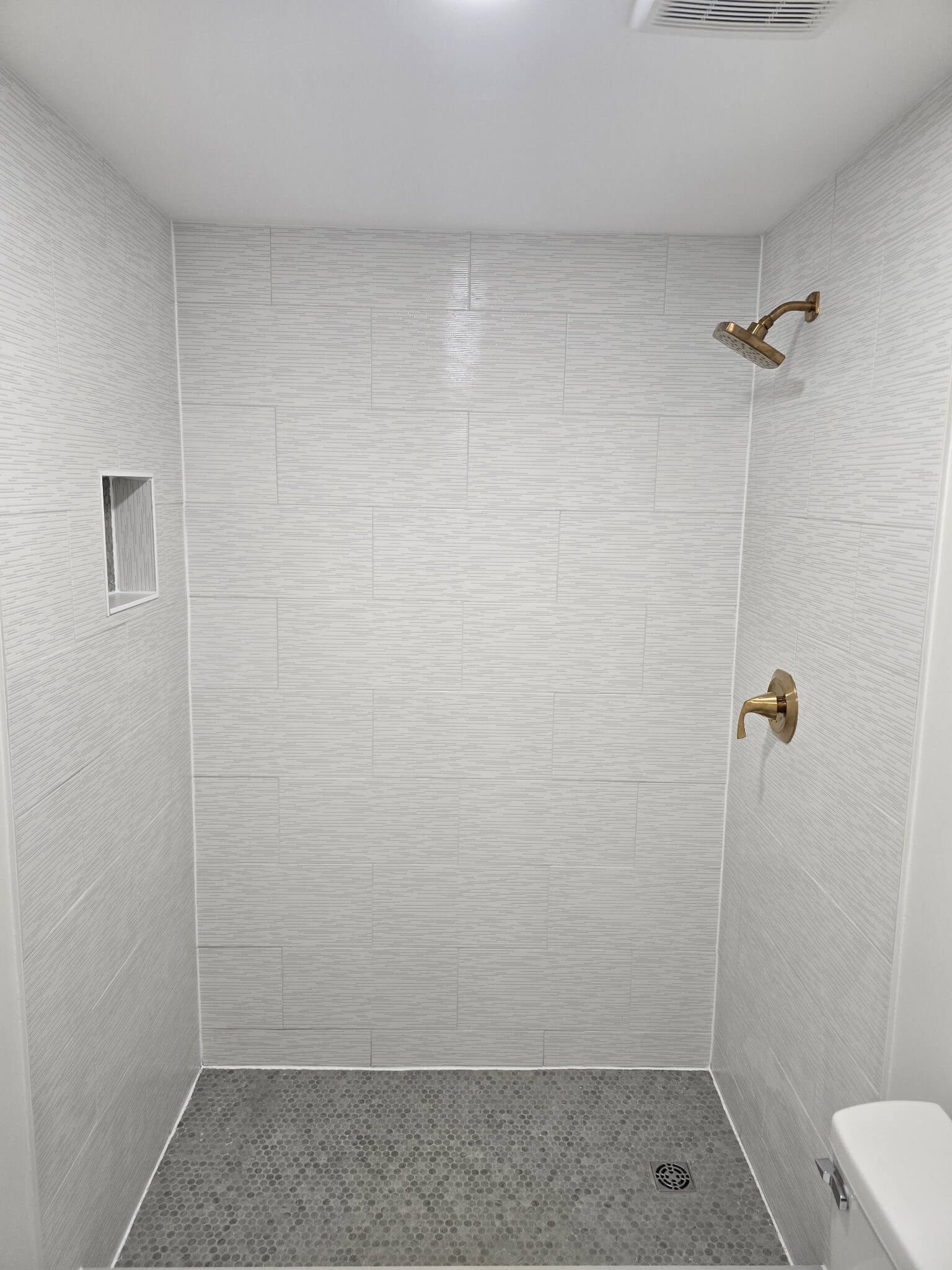 Shower area with waterproof paint